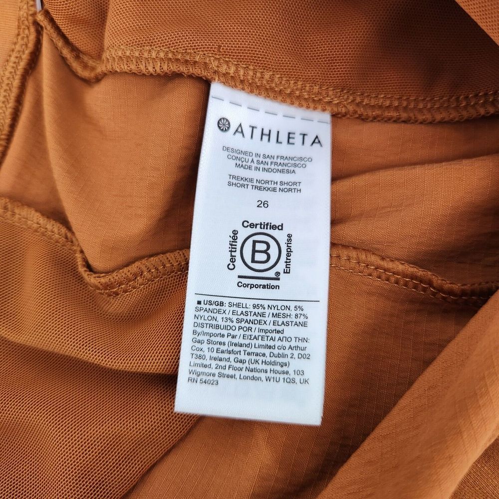 Athleta Womens 26 Orange Semi Fitted Lightweight Stretch Trekkie North Short NWT - Picture 6 of 12